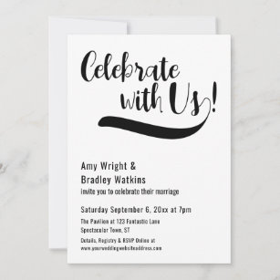 "Celebrate with Us!" Post-Wedding Reception Invitation