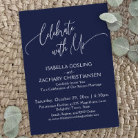 Celebrate with Us Pretty Handwriting Navy Blue
