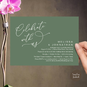 Celebrate with us, Romantic Wedding Dinner Invitation