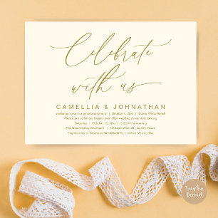 Celebrate with us, Romantic Wedding Dinner Party Invitation
