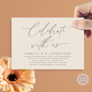 Celebrate with us, Romantic Wedding Dinner Party Invitation