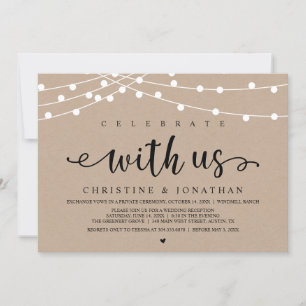 Celebrate with us Rustic Farm Wedding String Light Invitation