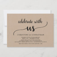 Celebrate with us, Rustic Wedding Elopement Party