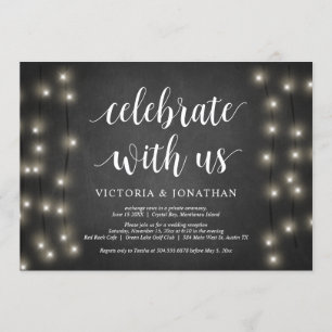 Celebrate with us, String Light, Wedding Elopement Invitation