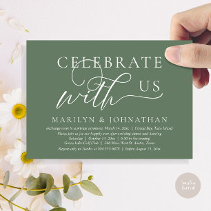 Celebrate with us Wedding Elopement Dinner Dancing Invitation