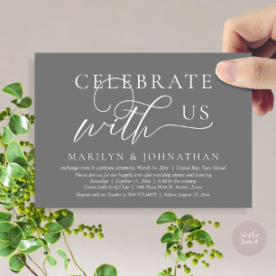 Celebrate with us Wedding Elopement Dinner Dancing Invitation