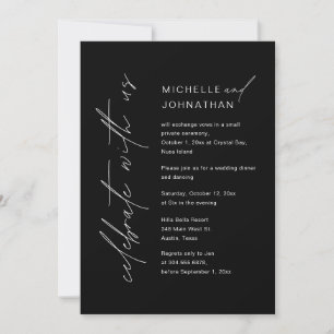 Celebrate with us, Wedding Elopement Dinner Party Invitation