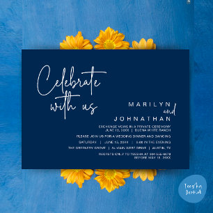 Celebrate with us, Wedding Elopement Dinner Party Invitation