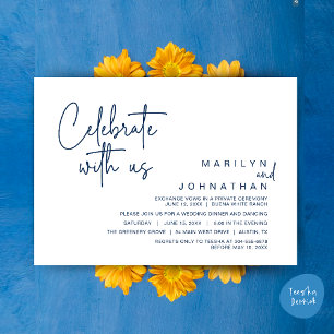 Celebrate with us, Wedding Elopement Dinner Party Invitation