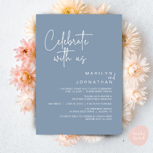Celebrate with us, Wedding Elopement Dinner Party Invitation