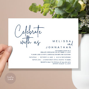 Celebrate with us, Wedding Elopement Dinner Party Invitation