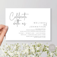 Celebrate with us, Wedding Elopement Dinner Party