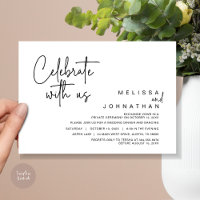 Celebrate with us, Wedding Elopement Dinner Party