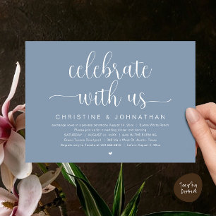 Celebrate with us, Wedding Elopement Dinner Party Invitation