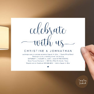 Celebrate with us, Wedding Elopement Dinner Party Invitation