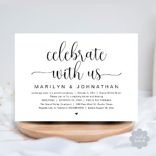 Celebrate with us, Wedding Elopement Dinner Party Invitation