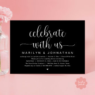 Celebrate with us, Wedding Elopement Dinner Party Invitation