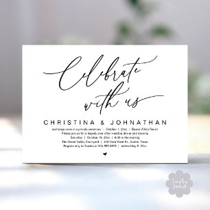 Celebrate With Us Wedding Elopement Dinner Party  Invitation