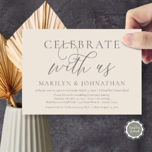 Celebrate with us, Wedding Elopement Dinner Party Invitation