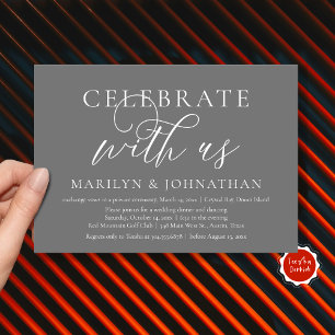 Celebrate with us, Wedding Elopement Dinner Party Invitation