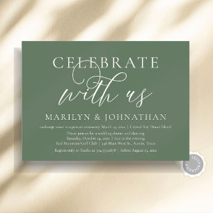 Celebrate with us, Wedding Elopement Dinner Party Invitation