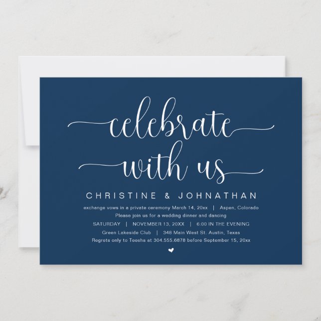 Celebrate with us, Wedding Elopement Party Invitat Invitation (Front)