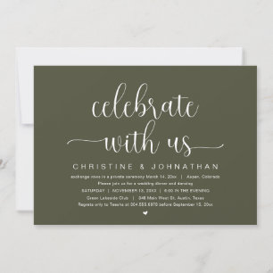 Celebrate with us, Wedding Elopement Party Invitat Invitation