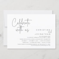 Celebrate with us, Wedding Elopement Party Invitat