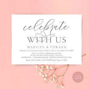 Celebrate with us, Wedding Elopement Party Invitation