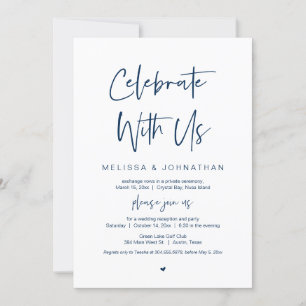Celebrate with us, Wedding Elopement Party Invitation
