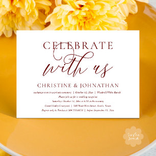 Celebrate with us Wedding Party Dinner Burgundy Invitation