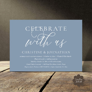 Celebrate with us Wedding Party Dinner Dusty Blue Invitation