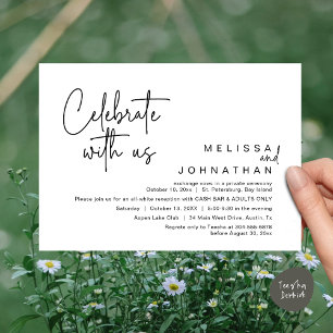 Celebrate with us, Wedding Reception Cash Bar Invitation