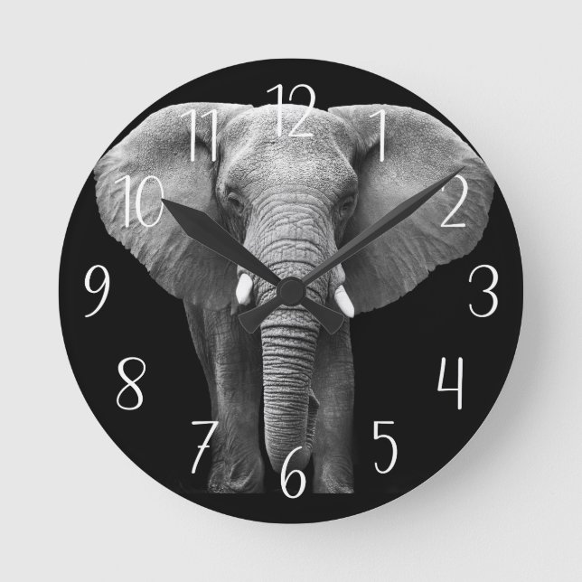 Celebrate World Elephant Day: Majestic Design  Round Clock (Front)