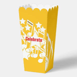 Celebrate Yellow Decorative Popcorn Favour Box