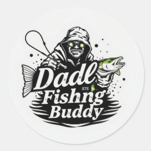 Celebrate Your Love for Fishing with Dad Classic Round Sticker