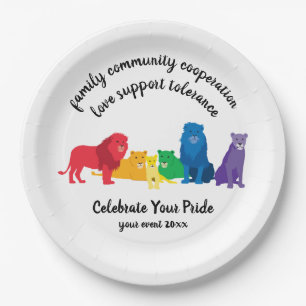 Celebrate Your Pride Rainbow Lion Pride Paper Plate