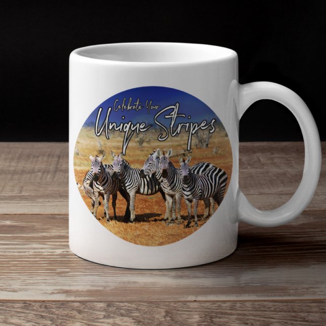 "Celebrate Your Unique Stripes" Zebra Art Coffee Mug (Creator Uploaded)