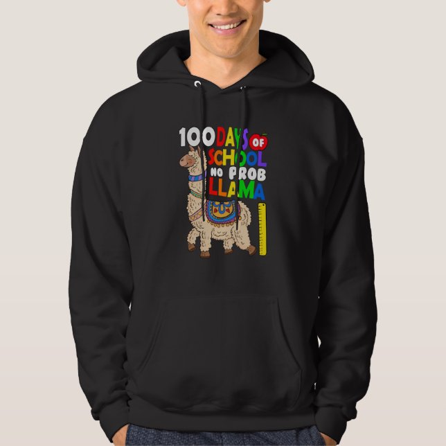 Celebrating 100 Days of School NoProb Llama Kids & Hoodie (Front)