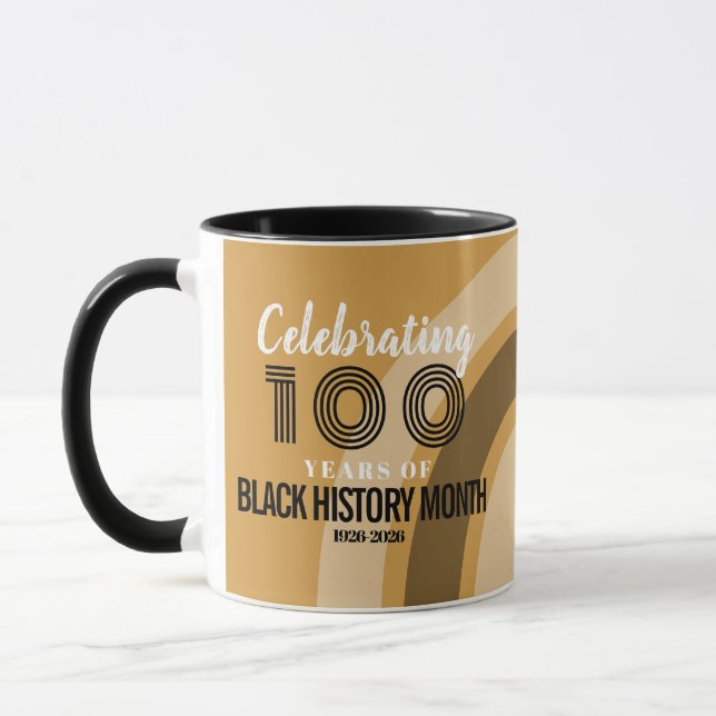 Celebrating 100 Years Of Black History Month Mug (Left)