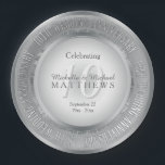 Celebrating 10th Wedding Anniversary Paper Plate<br><div class="desc">The Tenth Wedding Anniversary is a milestone in any relationship that deserves to be celebrated is a milestone in any relationship that deserves to be celebrated in style, and you can do that with this silver (or tin) tone design featuring the words "10th Wedding Anniversary" in the round and space...</div>