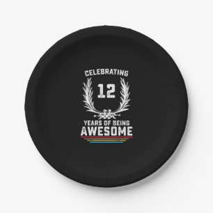 Celebrating 12 Years of Being Awesome Paper Plate