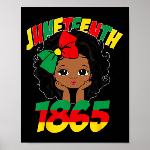 Celebrating 1865 Cute Black Girls Kids Poster