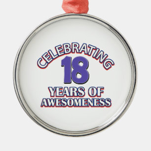 Celebrating 18 years of awesomeness metal tree decoration
