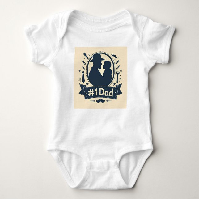 Celebrating #1 Dad Baby Bodysuit (Front)