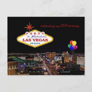 Celebrating 21st Birthday Party Las Vegas Postcard