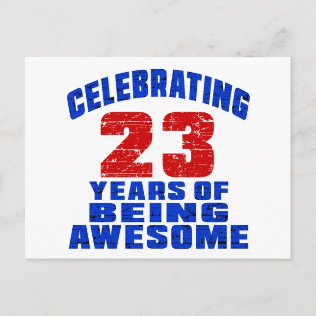 Celebrating 23 years of being awesome postcard (Front)