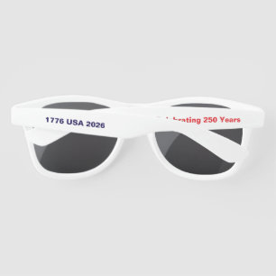 Celebrating 250 Years 1776 USA 2026 Red White Blue Sunglasses