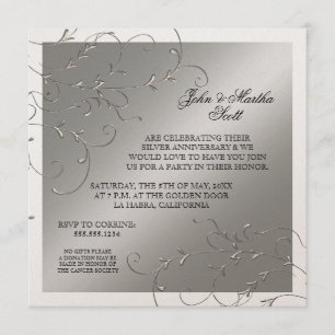 Celebrating 25 years, 25th Anniversary Invitation