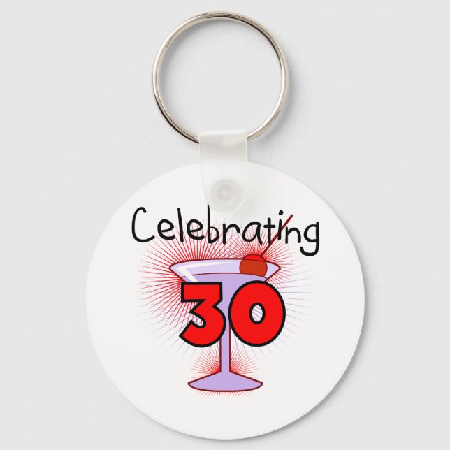 Celebrating 30 Tshirts and Gifts Key Ring (Front)